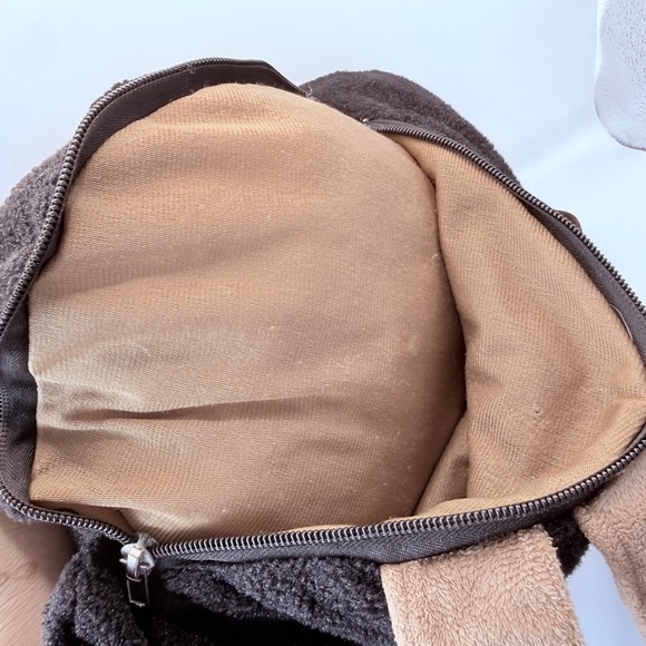 🖤 Prairie Schooner Plush Bear Kids Backpack - Black and Tan 19” long - Picture 3 of 3